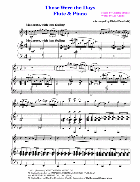 Those Were The Days For Flute And Piano Jazz Pop Version With Improvisation Page 2