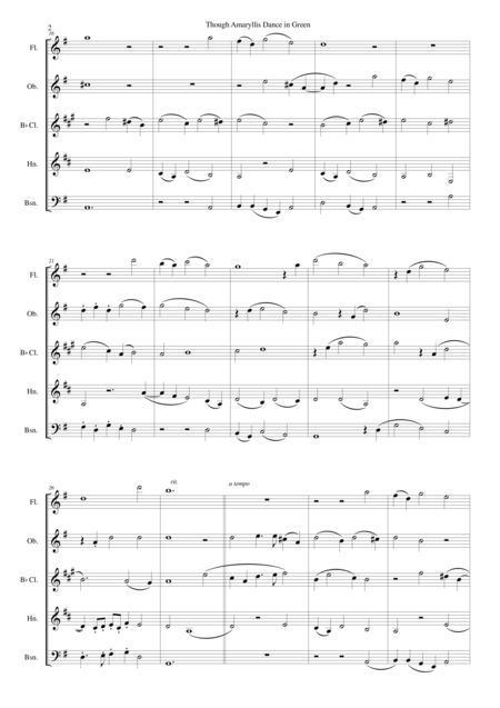 Though Amaryllis Dance In Green For Wind Quintet Page 2
