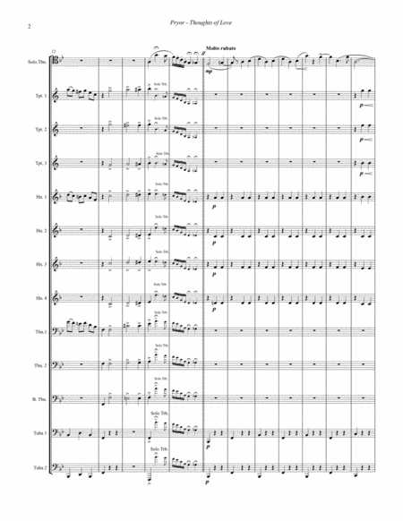 Thoughts Of Love For Trombone Solo 12 Part Brass Ensemble Page 2