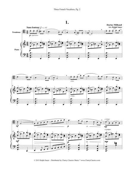 Three French Vocalises For Trombone Piano Page 2