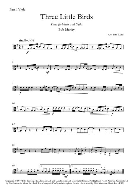 Three Little Birds Duet For Viola And Cello Page 2