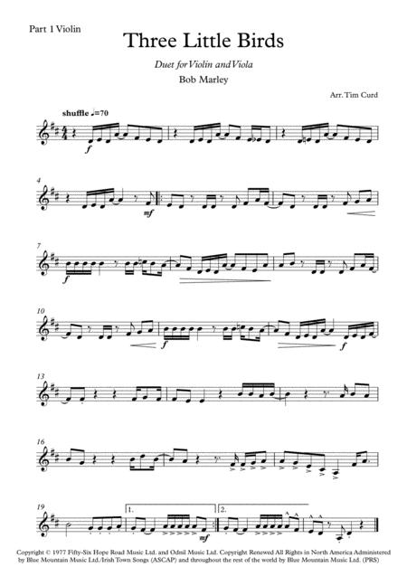 Three Little Birds Duet For Violin And Viola Page 2