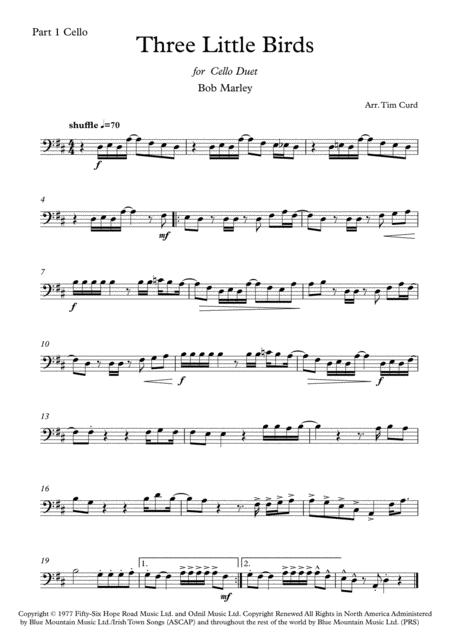 Three Little Birds For Cello Duet Page 2