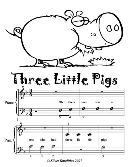 Three Little Pigs Beginner Piano Sheet Music Page 2