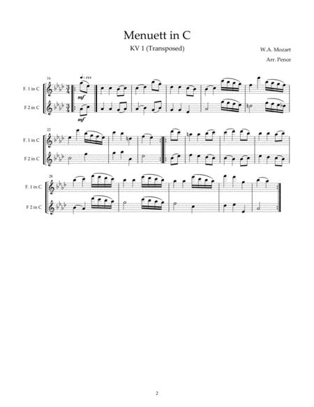 Three Mozart Minuets For Flute Duet Kv1 Kv2 Page 2