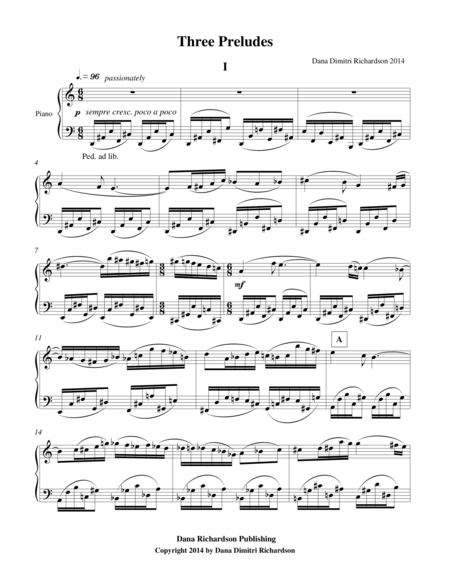 Three Preludes For Piano Solo Page 2