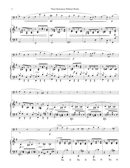 Three Romances Without Words Op 17 For Euphonium Piano Page 2