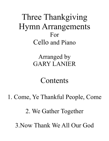 Three Thanksgiving Arrangements Duets For Cello Piano Page 2