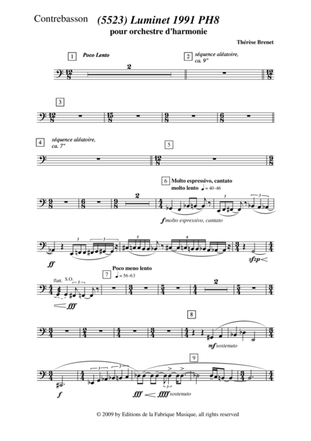 Thrse Brenet 5523 Luminet 1991 Ph8 For Concert Band Contrabassoon Part Page 2