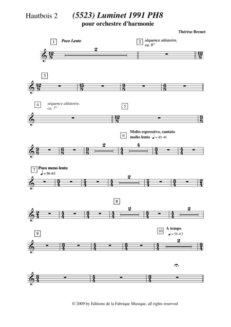 Thrse Brenet 5523 Luminet 1991 Ph8 For Concert Band Oboe 2 Page 2