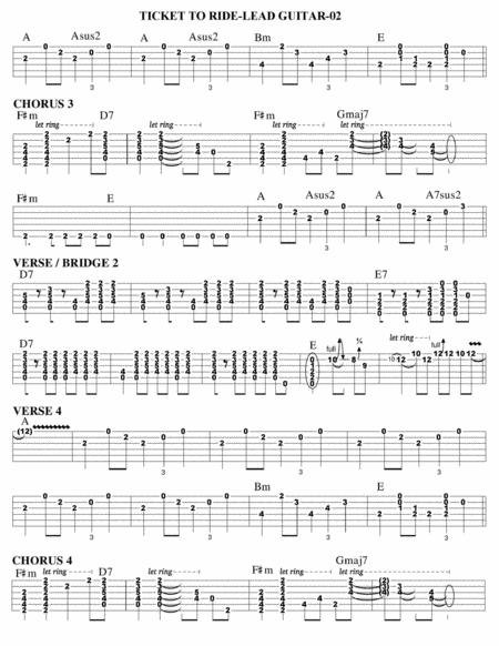 Ticket To Ride Guitar Tab Page 2