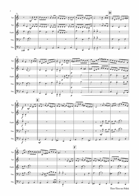 Tico Tico No Fub Choro Brass Quintet Arrangement Thomas H Graf Page 2