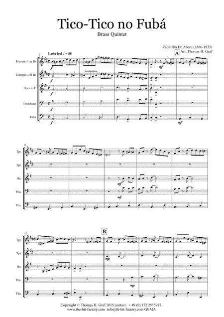 Tico Tico No Fub Choro Brass Quintet Page 2