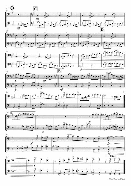 Tico Tico No Fub Choro Duet Cello Page 2