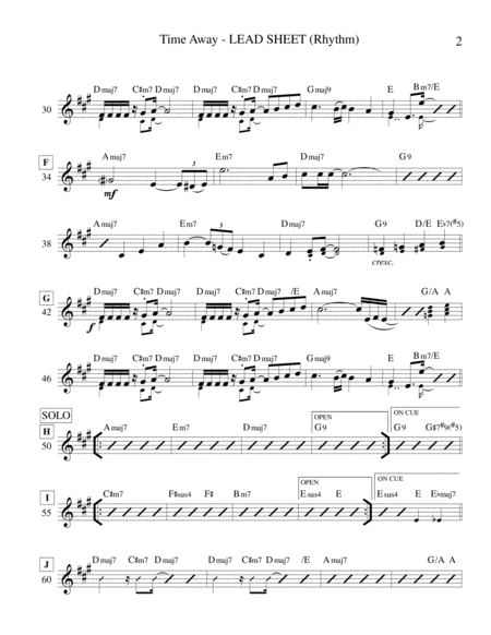 Time Away Lead Sheet Page 2