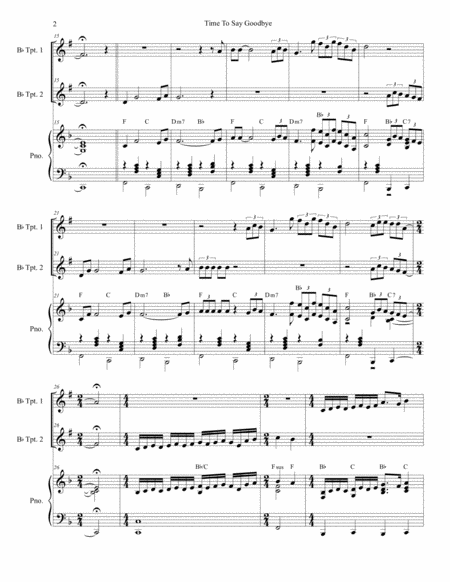 Time To Say Goodbye Duet For Bb Trumpet Page 2