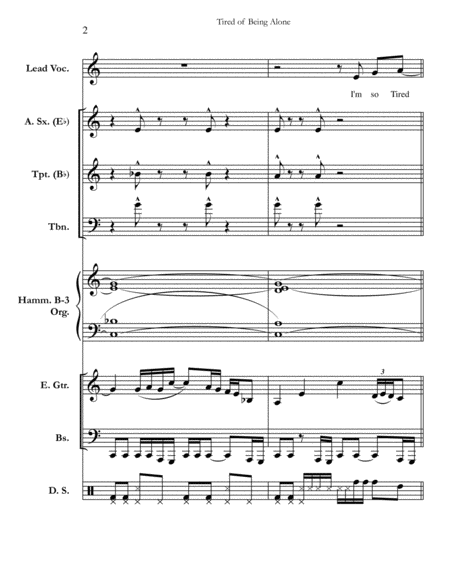Tired Of Being Alone Al Green Arranged By Chicago Full Score Set Of Parts Page 2