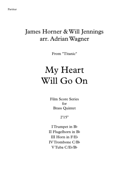 Titanic My Heart Will Go On James Horner Brass Quintet Arr Adrian Wagner Page 2