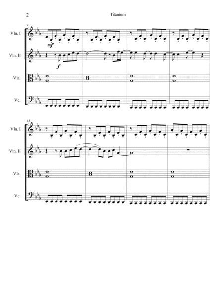 Titanium By David Guetta Arranged For String Quartet Page 2