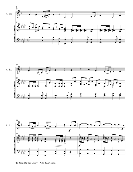 To God Be The Glory Duet Alto Sax And Piano Score And Parts Page 2