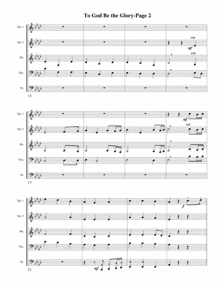 To God Be The Glory For Brass Quintet Page 2