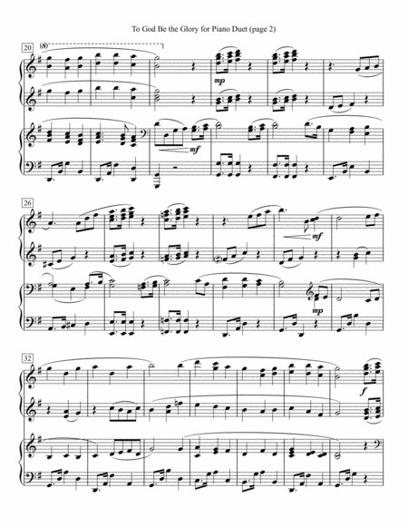 To God Be The Glory For Piano Duet Page 2