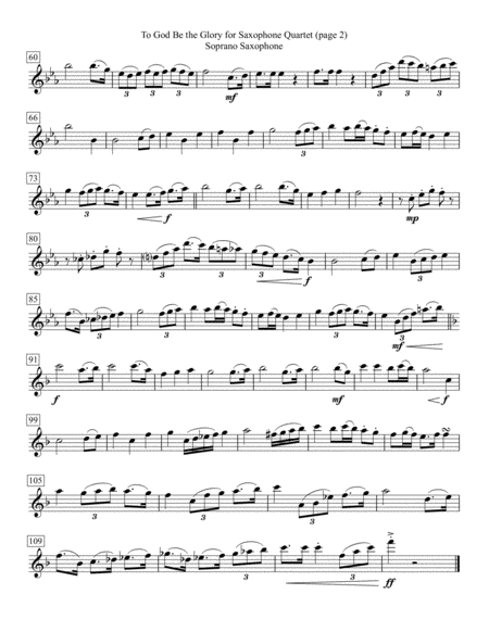 To God Be The Glory For Saxophone Quartet Page 2