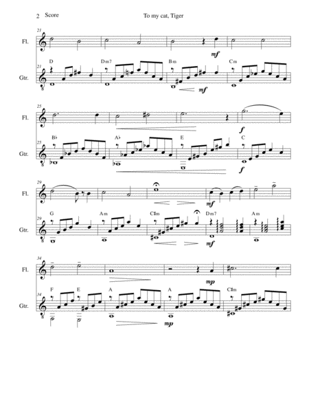 To My Cat Tiger For Flute And Guitar Page 2