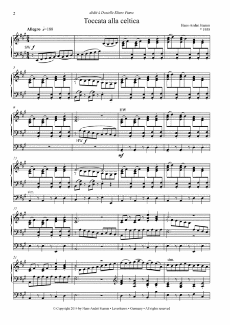 Toccata Alla Celtica For Organ Page 2