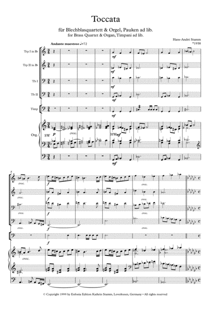 Toccata For Brass Quartet Organ Timpani Ad Lib Page 2