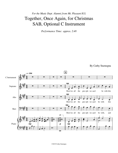 Together Once Again For Christmas Sab Choir Piano Acc Optional C Instrument Page 2