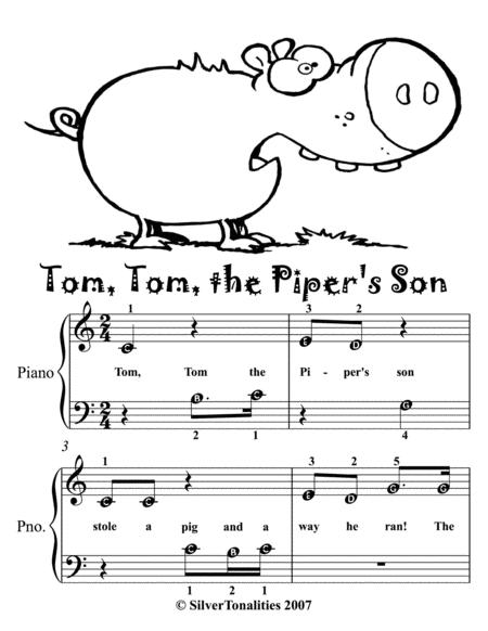 Tom Tom The Pipers Song Beginner Piano Sheet Music Page 2