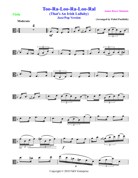 Too Ra Loo Ra Loo Ral For Viola With Background Jazz Pop Version Page 2