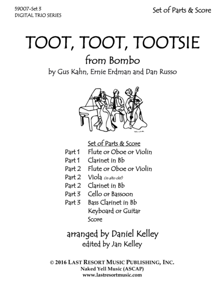 Toot Toot Toostie For Sting Woodwind Or Piano Trio Full Set Of Parts Page 2