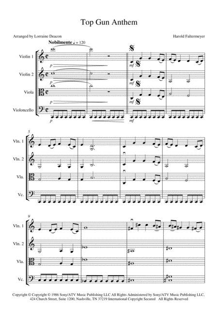 Top Gun Anthem String Trio Violin Viola Cello Page 2