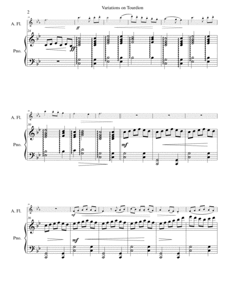 Tourdion Quand Je Bois Du Vin Clairet For Alto Flute And Piano Page 2