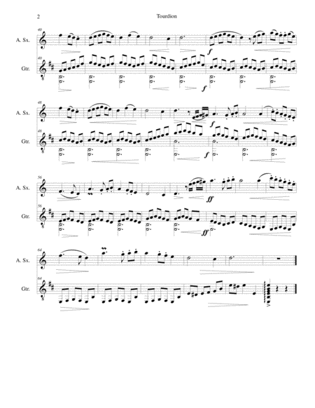 Tourdion Quand Je Bois Du Vin Clairet For Alto Saxophone And Guitar Capo On Fret 1 Page 2