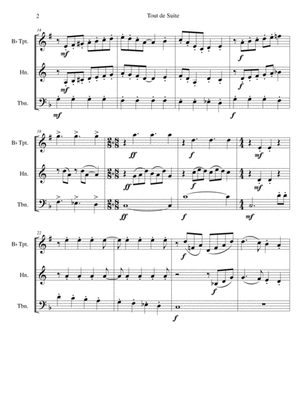 Tout De Suite Or Toot Sweet For Brass Trio Page 2