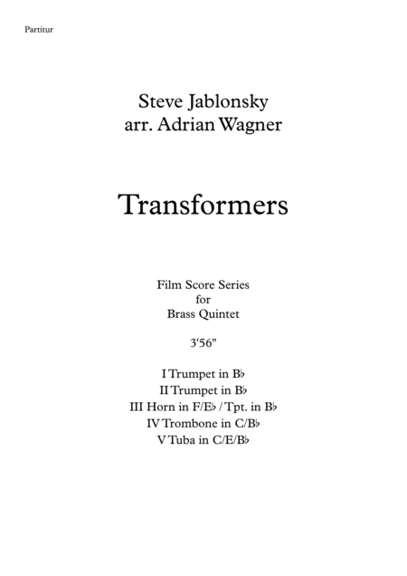 Transformers Steve Jablonsky Brass Quintet Arr Adrian Wagner Page 2