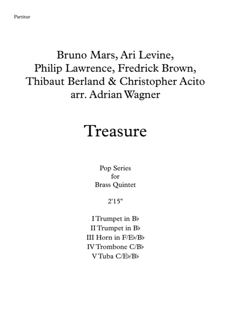 Treasure Bruno Mars Brass Quintet Arr Adrian Wagner Page 2