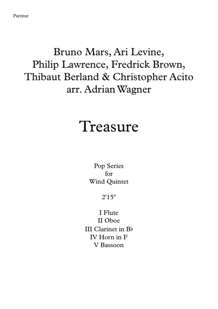 Treasure Bruno Mars Wind Quintet Arr Adrian Wagner Page 2