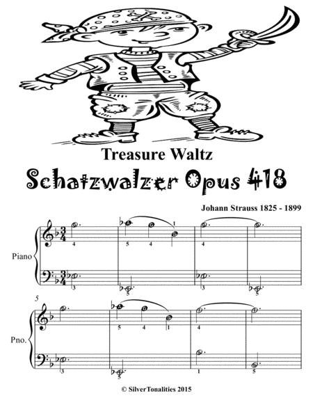 Treasure Waltz Opus 418 Easiest Piano Sheet Music Tadpole Edition Page 2