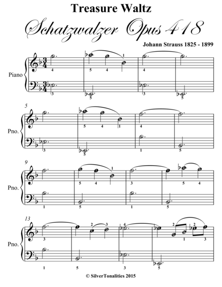 Treasure Waltz Opus 418 Easiest Piano Sheet Music Page 2