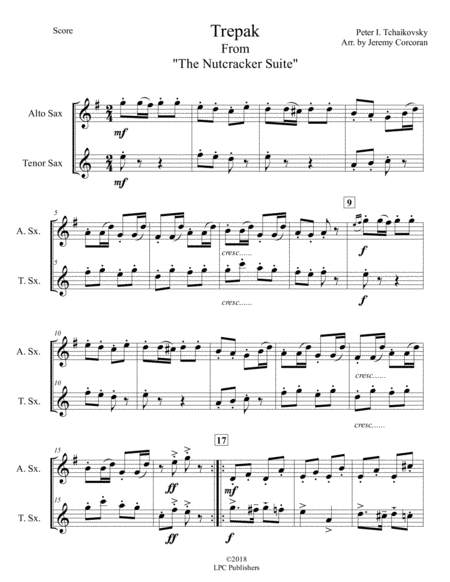 Trepak From The Nutcracker Suite For Alto And Tenor Saxophone Page 2