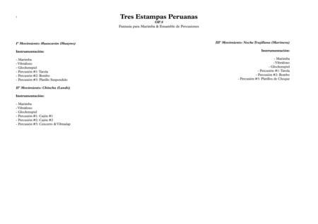 Tres Estampas Peruanas Op 8 For Marimbe And Five Percussions Page 2