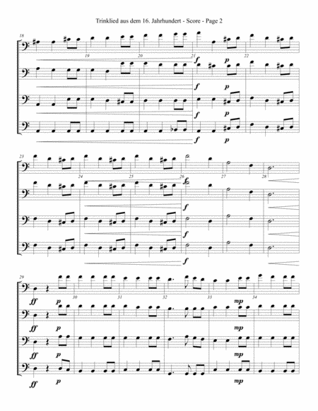 Trinklied Aus Dem 16 Jahrhundert For Trombone Or Low Brass Quartet Page 2