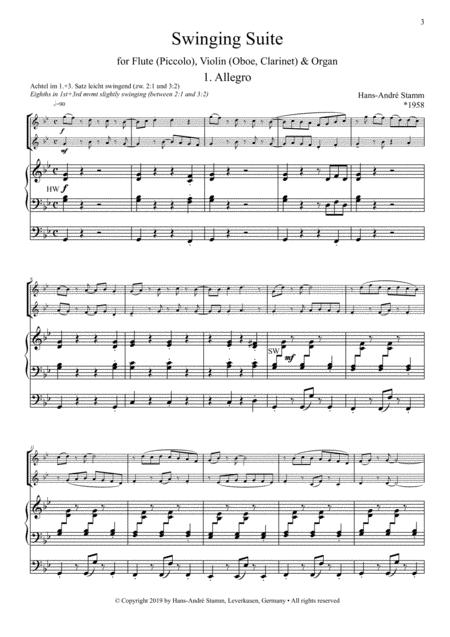 Trio Pieces For Flute Piccolo Violin Oboe Clarinet Organ Vol 1 Page 2
