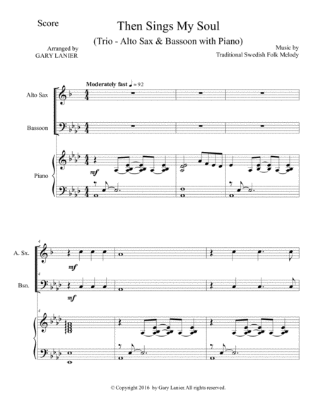 Trios For 3 Great Hymns Alto Sax Bassoon With Piano And Parts Page 2