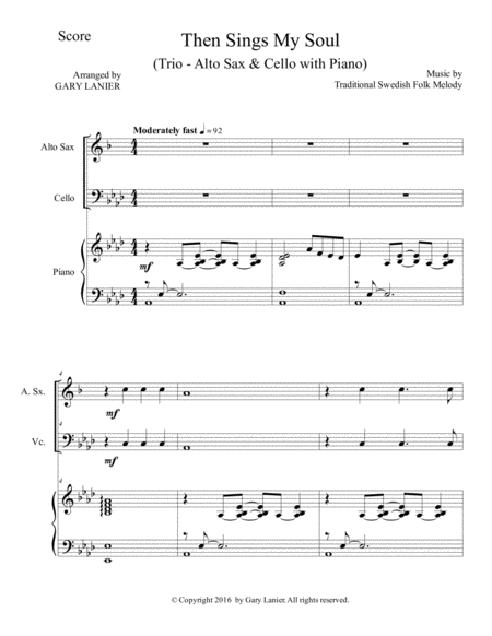 Trios For 3 Great Hymns Alto Sax Cello With Piano And Parts Page 2