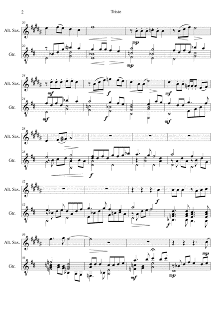 Triste For Alto Saxophone And Guitar Page 2